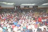 NTR Fans Hungama at Rabhasa Audio Release